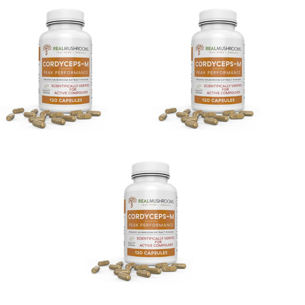 Real Mushrooms Cordyceps 120 Capsules Non-GMO Vegan RM-CORDYCEPS 3 PACK