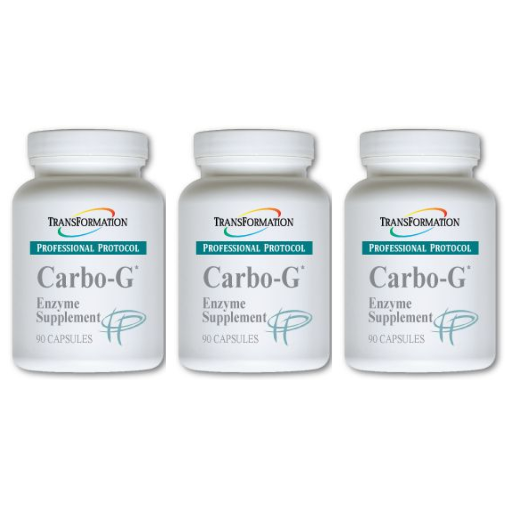 Three bottles of Transformation Enzymes Carbo-G Digest-Aid Gut-Health, 90 capsules each.