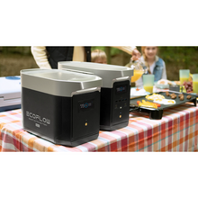 Load image into Gallery viewer, EcoFlow DELTA Max 2000 Power Station setup outdoors with breakfast cooking, showcasing portable power.
