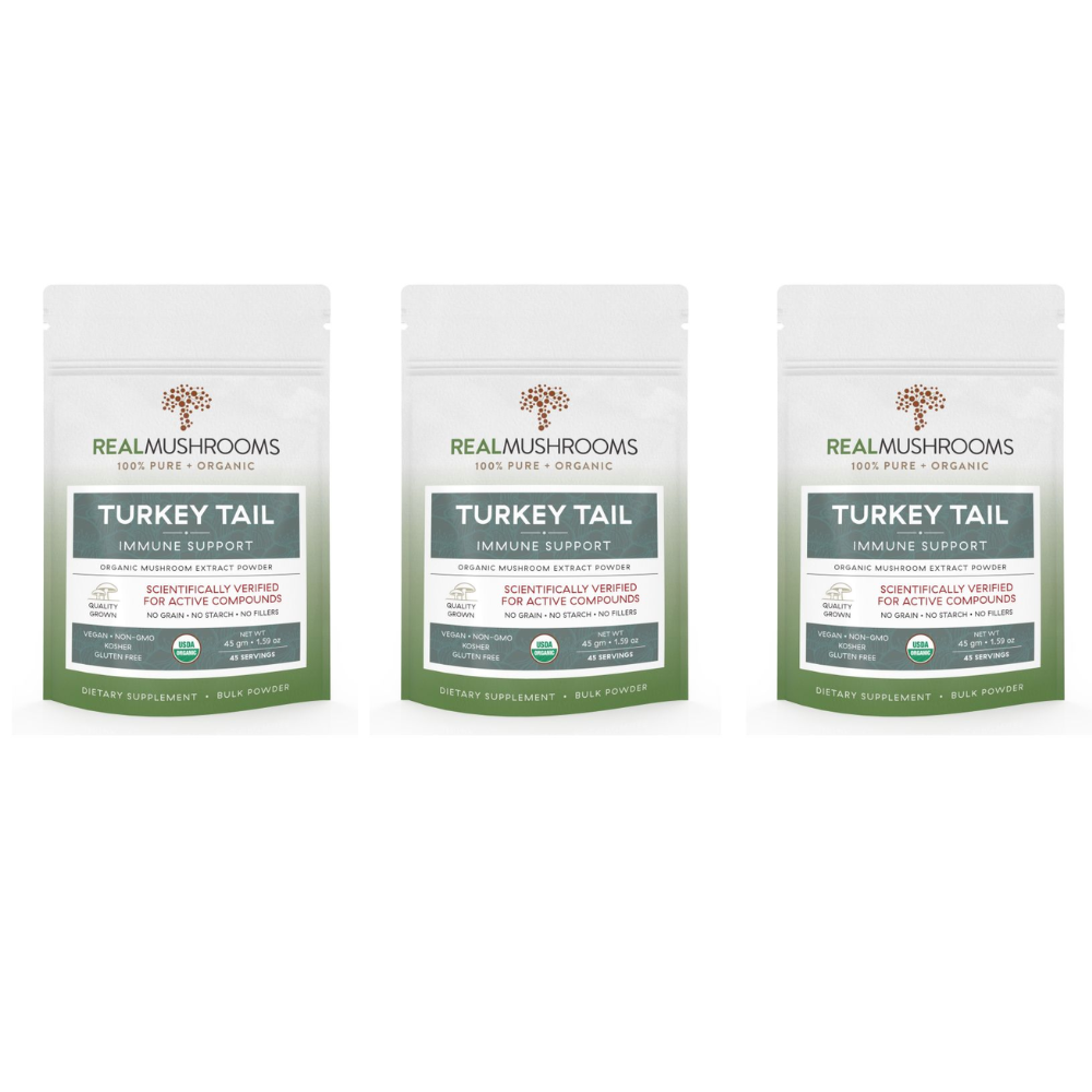 Real Mushrooms Turkey Tail Extract Bulk Powder RM-TURKEYTAILPWD 45 Grams 3 PACK