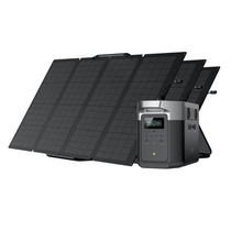 Load image into Gallery viewer, EcoFlow DELTA Max 2000 Power Station with three 160W solar panels for efficient energy backup.
