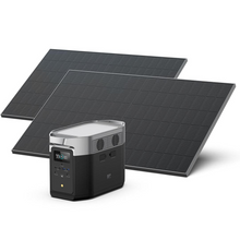 Load image into Gallery viewer, EcoFlow DELTA Max 2000 Power Station with portable solar panels.
