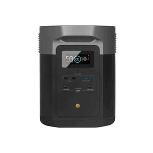 EcoFlow DELTA Max 2000 Power Station with display panel and ports, portable solar generator.