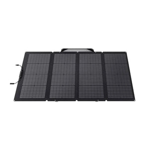 EcoFlow DELTA Max 2000 Power Station with 220W solar panel, dual charging capability.