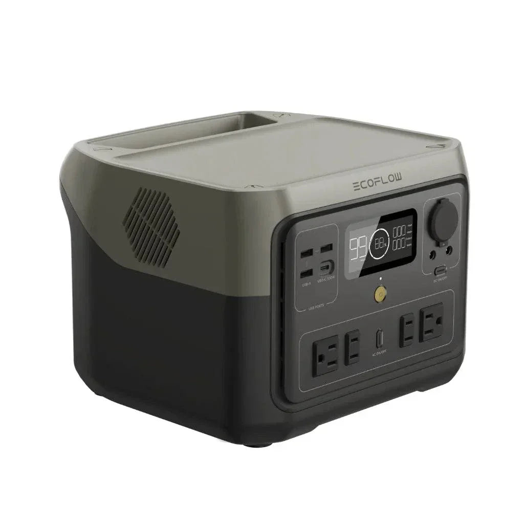 EcoFlow RIVER 2 Max Portable Power Station, lightweight and reliable with multiple charging options.