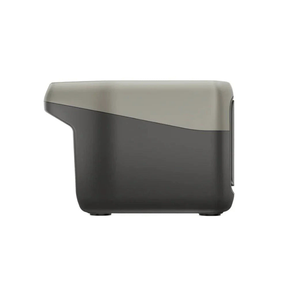 EcoFlow RIVER 2 Portable Power Station side view, compact design, lightweight, ideal for off-grid power needs.
