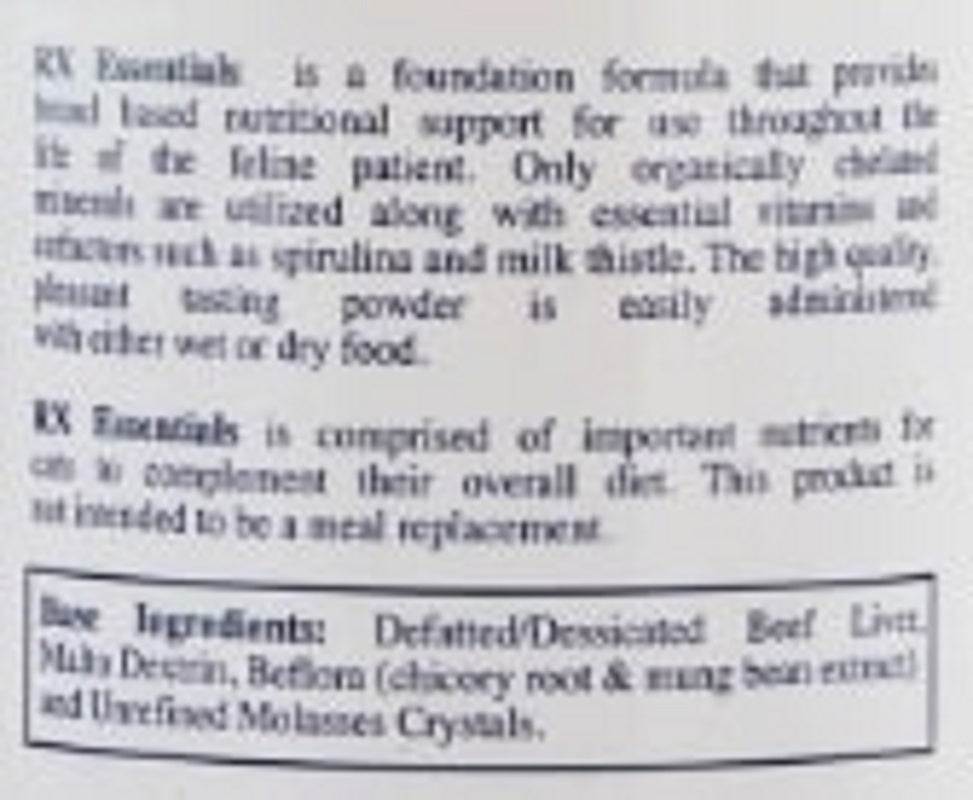 RX Vitamins For Pets Rx Essentials For Cats Natural Ingredients Nutrition 4 oz