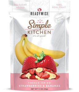 ReadyWise Freeze-Dried Strawberries & Bananas 1.1 Oz 18 PACK 3 YEAR SHELF LIFE