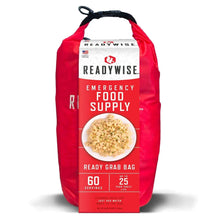 Load image into Gallery viewer, ReadyWise 60 Servings Emergency Food Supply Ready Grab Bag 25 YEAR SHELF LIFE
