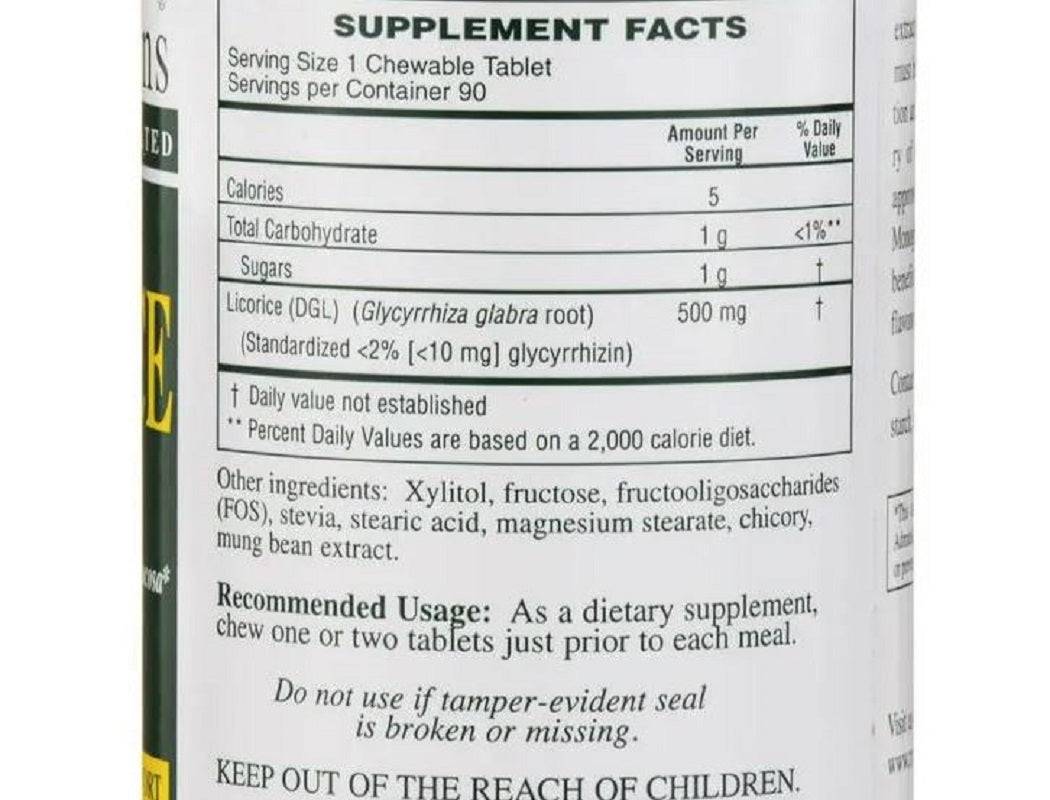 Rx Vitamins Chewable Licorice DGL 90 Tablets Digestive Support