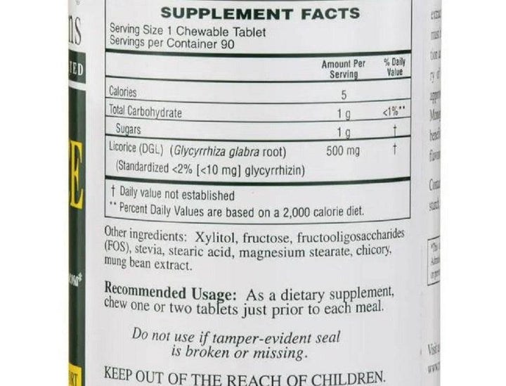 Rx Vitamins Chewable Licorice DGL 90 Tablets Digestive Support