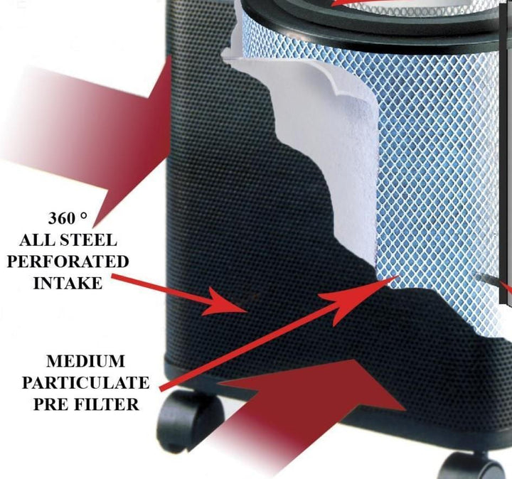 Aspirador estándar para alergias Austin Air HEPA y HEGA O6C, negro, 120 V, B405B1, 1500 pies cuadrados