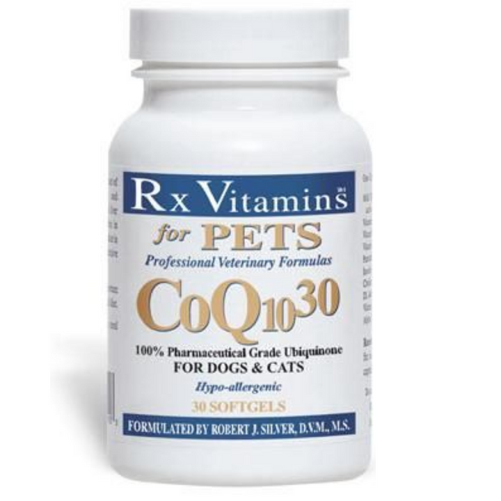 Rx Vitamins CoQ10 30 Capsules Antioxidant Supplement for Dogs and Cats
