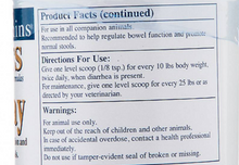 Load image into Gallery viewer, Rx Vitamins for Pets Rx Clay Intestine Support product label with usage directions and warnings.
