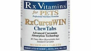 Rx CurcuWIN For Cats and Dogs 90 Chewable Tablets 3 Pack Label, Curcumin Absorption Formula.