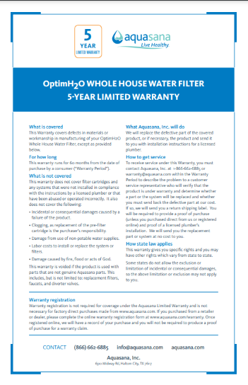 Whole House CITY OptimH2O Water Filter Kit with Salt Free Water Conditioner